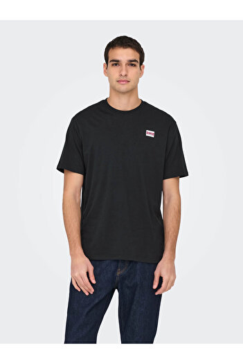 Only & Sons Onsdawson Reg Ss Tee Vd Siyah Erkek T-shirt 22033190