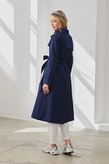 QANU Classic Trench Coat Navy Blue