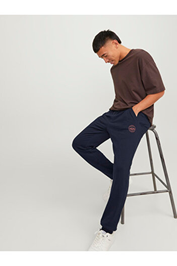 Jack & Jones Navy Blue Logo Jogger Pants