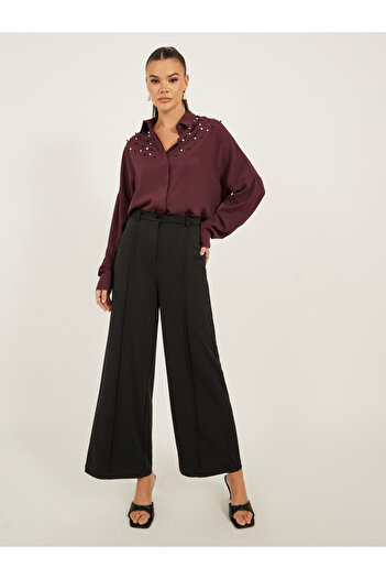 Styli Faux Pearl Embellished Long Sleeve Regular Fit Shirt
