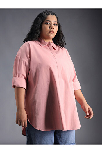 High Star By Styli Plus Size Classic Spread Collar Oversized Casual Shirt