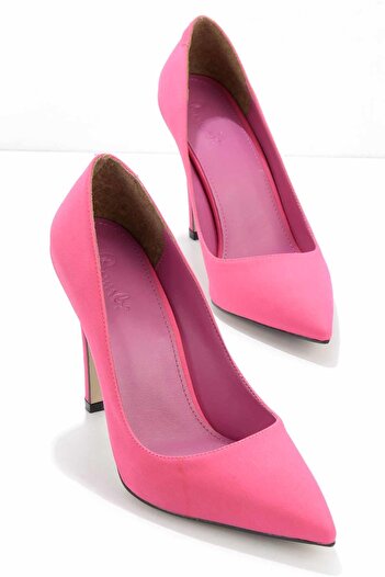 Bambi Matte Fuchsia Satin Women's Classic Heeled Shoes01231307038