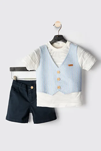 Ofislot Vest Boy's Summer Suit Baby Boy's Shorts Suit Baby Boy's Bottom Top Suit Baby Boy's Suit