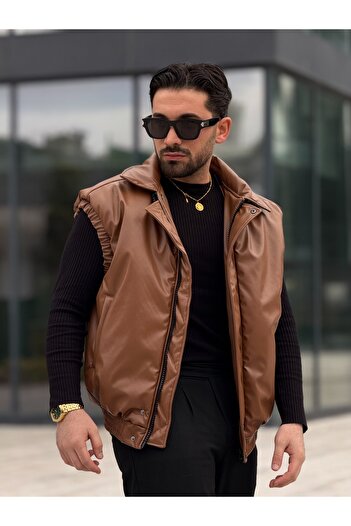 MİS MODA Men's spring leather vest