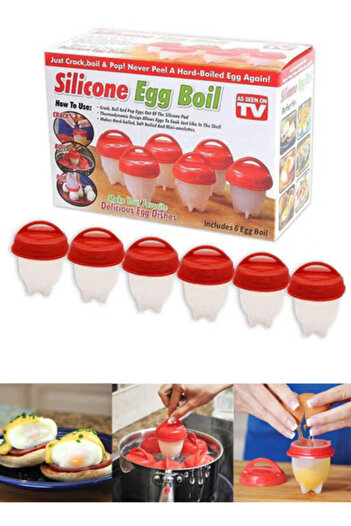 co arma 6-piece set of non-stick silicone molds for boiling and decorating shell-free eggs