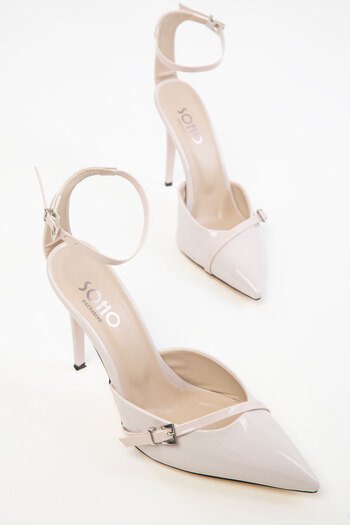 SOHO Beige Patent Leather Women's Classic Heeled Shoes 20352