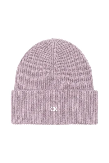 Calvin Klein Шапка CK Metal Beanie - дизайн з товстими ребрами