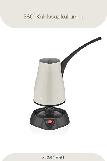 Sinbo Scm-2960 Wireless Inox Electric Coffee Pot Cream
