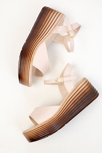 SOHO Beige Women's Wedge Heeled Shoes 20351