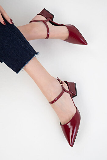 SOHO Claret Red Patent Leather Women's Classic Heeled Shoes 20425