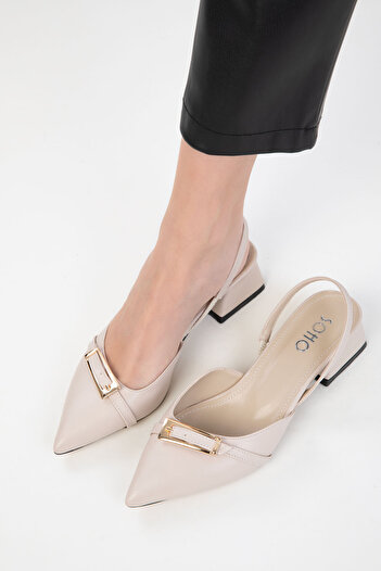 SOHO Beige Women's Classic Heeled Shoes 20420