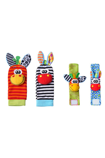 Choice 4pcs 001 Foot Finders & Wrist Rattles for Infants Toys Black and White Sensory Toys Baby Essentials