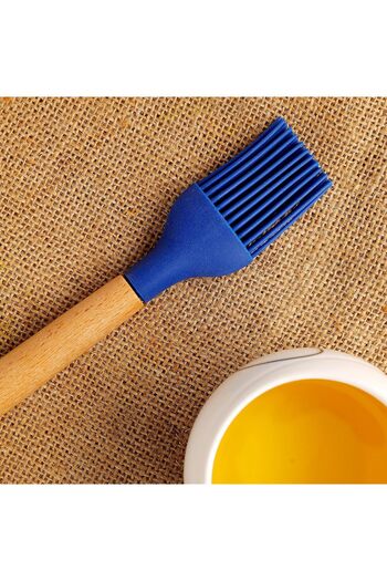 ROYALFORD Silicon Oil Brush, Soft Bristles, Wooden Handle, Easy to Clean & Store,Multicolor,RF10646
