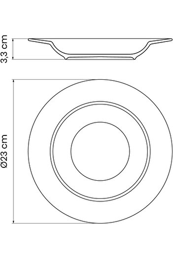 TRAMONTINA Since 1911, Made In Brazil - 23cm Porcelain White Deep Plate