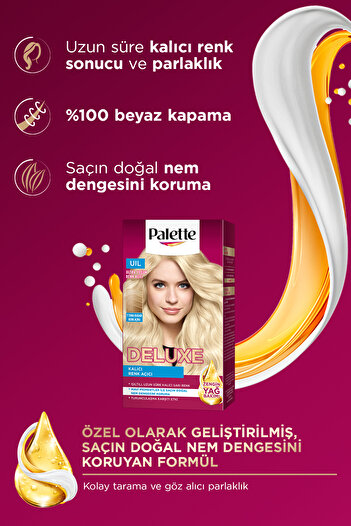 Palette Deluxe Ultra Yoğun Renk Açıcı Turunculaşma Karşıtı Zengin Yağ Bakımı Kit Saç Boyası Bakım Maskesi