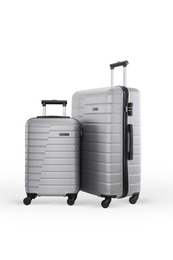 PARAJOHN Beta Series Set of 2 Luggage – Lightweight ABS Hardshell, 10KG Carry-On & 30KG Large Trolley Silver