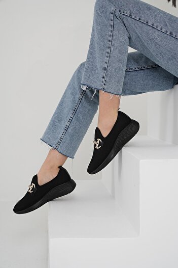 Beyond Kadın Siyah Gc Tokalı Sneaker 4cm Byndsnkk04