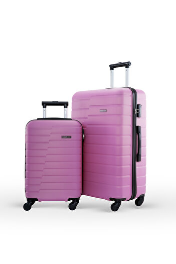 PARAJOHN Beta Series Set of 2 Luggage – Lightweight ABS Hardshell, 10KG Carry-On & 30KG Large Trolley Pink