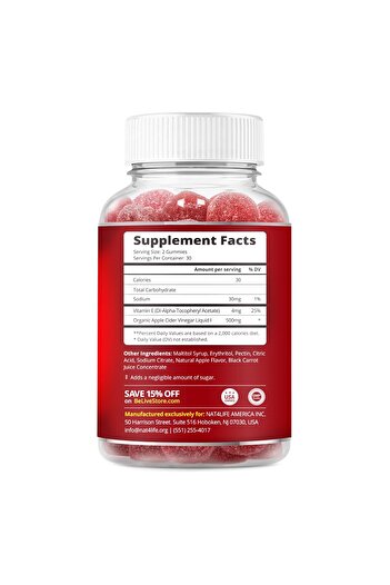 Belive Apple Cider Vinegar Gummies - Sugar-Free, Vegan, Keto, Non-GMO, Gluten-Free | 60 Ct