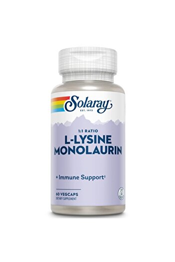 Solaray L-Lysine Monolaurin Immune Support, 500 mg, 60 VegCaps, 30 Servings