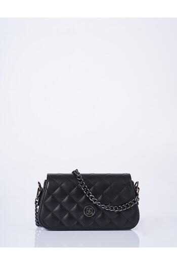 Kayra Diamond Patterned Black S Mithine Bag