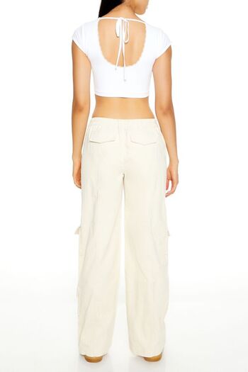 Forever 21 Kadife Wide-Leg Kargo Pantolon