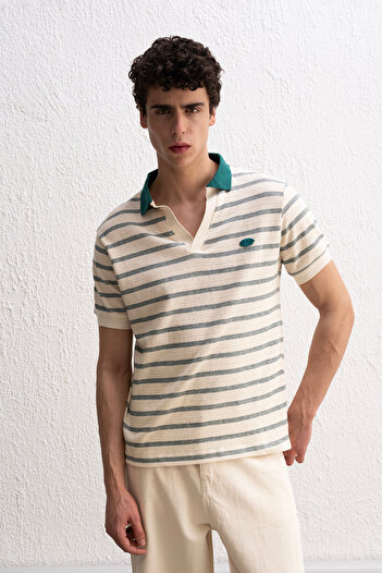 GIESTO ΠΡΑΣΙΝΟ T-SHIRT ΡΙΓΕΣ POLO ΓΙΑΚΑ