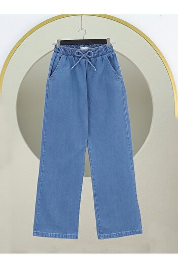 Modamorfo Blue Wide Leg Jeans - Pockets and Elastic Waist