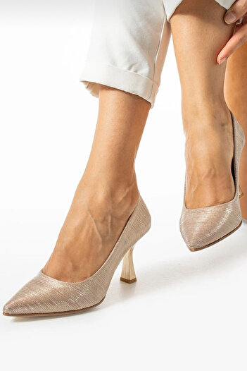 TRENDBU AYAKKABI Kadın Gold-Altın Stiletto