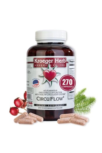 Kroeger Herb Products Hawthorn Supplement for Heart Support, Cardiovascular Function, Non-GMO, 270 Capsules, USA