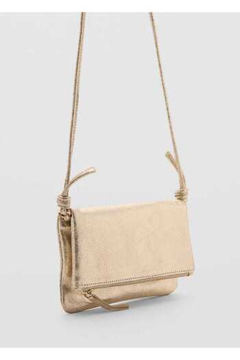 MANGO Kids Leather Metallic Bag