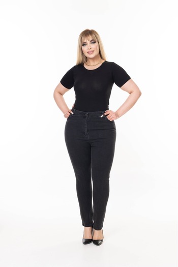 EYLÜLXXL Women's Plus Size Stretch Full Length Trousers