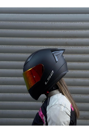 LS2 Rapıd Mat Siyah Kask - KIRMIZI VİZÖR + SPOİLER