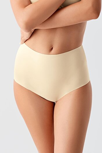 C&City Large Size Non-Slip High Waist Laser Panties C19201 Skin