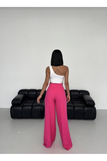 Edolika    Three Button Detailed Palazzo Trousers