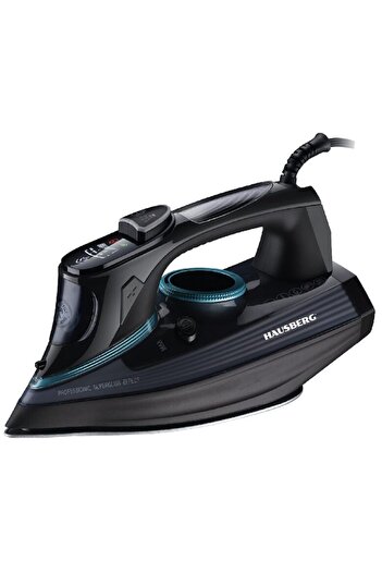 Hausberg Iron with LED display HB-7825NG, titanium soleplate, 3000 W, 11 temperature levels, 350 ml, black