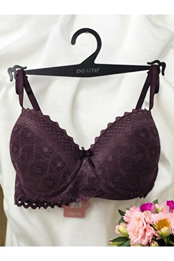 Infaith Sutien push up din dantelă violet