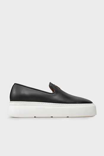 Giuseppe zanotti Logolu Hakiki Deri Kalın Tabanlı Loafer Ayakkabı Erkek AYAKKABI EU40011