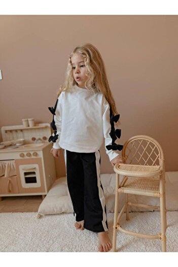 RAPAPA Girl's Festive Bow Flared Leg Suit White 2536