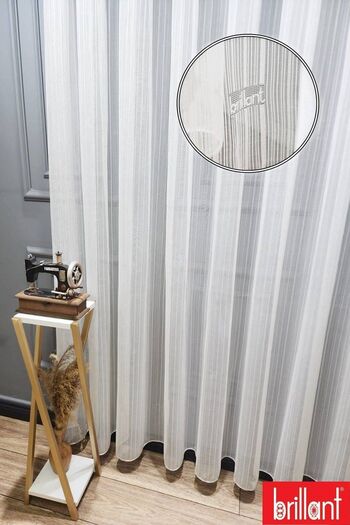 Brillant New Modern 3layer Tulle Curtain - Pharbateks Planting Knitted Stripes