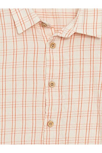 LC Waikiki Lcw Kids Ecru Gabardine Stripe Boy's Shirt