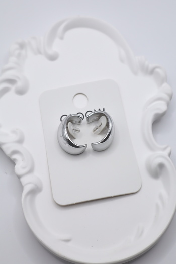 DEMOKAN Women's Earrings Inward Curved Curved Basket 3cm Earrings