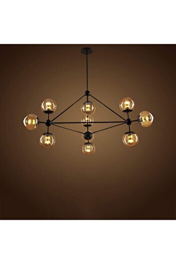 A F N LIGHTING Nordic Style Wrought Iron Glass Chandelier for Living Room, Restaurant, Cafe, Bar, Retro Chandelier