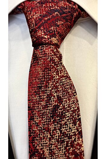 Dearmise Red & Yellow Patterned Premium Tie & Handkerchief with Gift Box