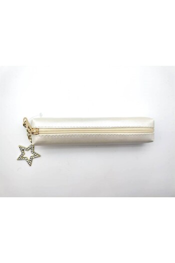 Dolphin Sausage Leather Pencil Bag White Star Pc-979
