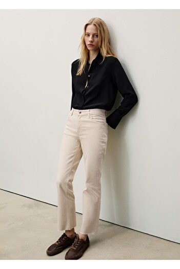 MANGO Woman Sienna Flare Crop Jean Pants