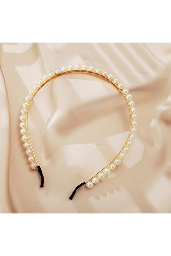 So Much Accesories So-Much Women's Luxury Gold Pearl Crown Hair Band-3