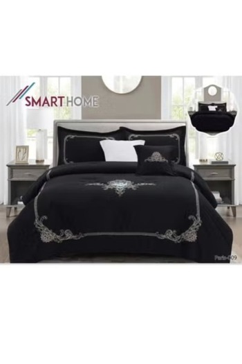 smart home Double-sided embroidered comforter set, double-sided mattress, 6 pieces, 100% microfiber, 260x240cm