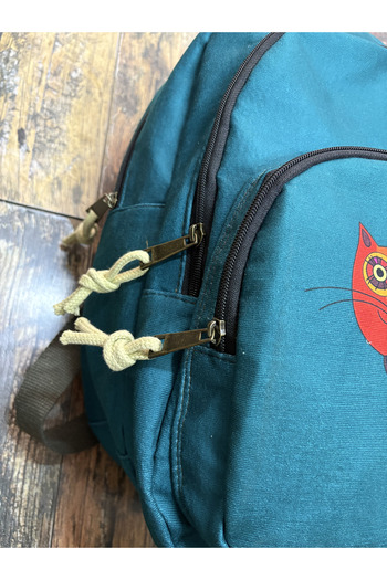 Street Bag Етнічна автентична богемська водонепроникна 3-секційна широка ортопедична сумка з котячим візерунком