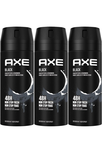 Axe بخاخ للجسم للرجال باللون الأسود 150 مل × 3